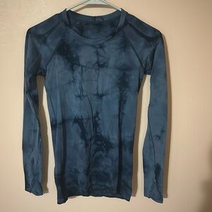 lululemon athletica Blue Tie-Dye Long Sleeve Top
